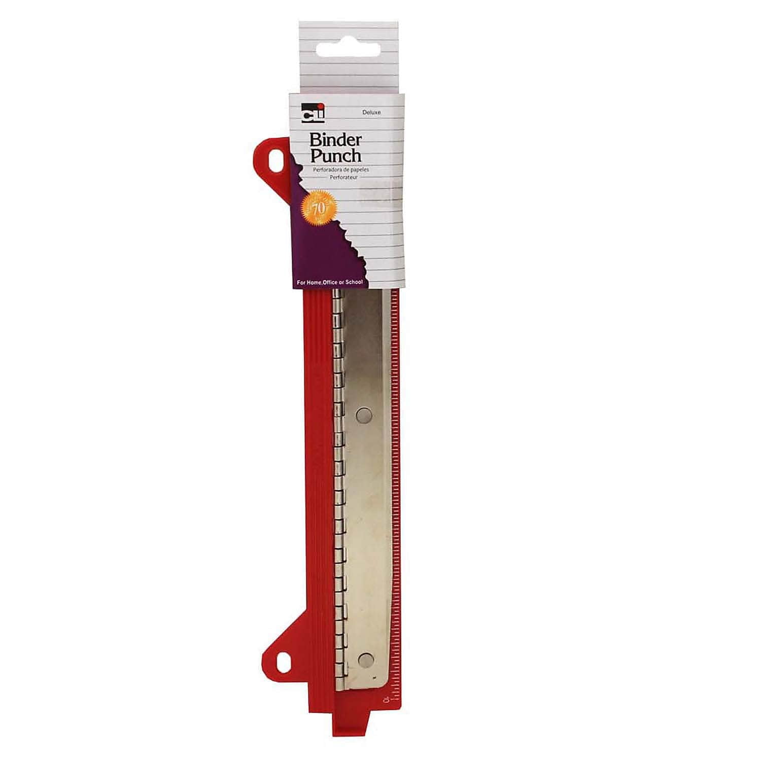 Charles Leonard Three Hole Binder Punch, Assorted Colors, 6 Count
