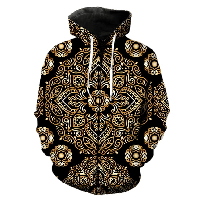 Sudadera con capucha y cremallera para hombre, estilo europeo, con estampado retro, gran oferta 2024, estilo Harajuku, estampado 3D, ropa de calle moderna, manga larga, informal