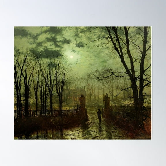 At The Park Gate - John Atkinson Grimshaw Poster Wall Art, Modern Wall Decor For Living Room Bedroom, 8x12 UNFRAMED