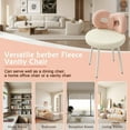 thumbnail image 4 of YYEAN Vanity Chair with Back, Swivel Makeup Chair with Upholstered and Golden Metal Legs for Living Bedroom and Makeup Room, Off-Pink and Off-white, 4 of 8