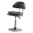 thumbnail image 4 of Taburete de Bar rodante, silla giratoria de salón con respaldo, altura ajustable con ruedas, silla de Bar para el hogar, cafetería, Pub, comedor gris oscuro, 4 of 10