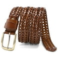 thumbnail image 2 of Woaeety Leather Braided Belts for Men, 1 3/8" Casual Woven Leather Belt for Men Jeans Golf Dress Pants with Gift Box, 2 of 11