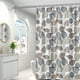 thumbnail image 5 of Cortina impermeable de ducha con ganchos - Cortina de baño gris/caqui estampada 70x70 in - libre de aplastamientos, lavable a máquina, 5 of 6