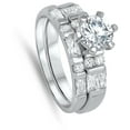 thumbnail image 4 of CHOOSE YOUR COLOR Clear CZ Circle Solitaire Ring .925 Sterling Silver Band White Female Size 5, 4 of 4