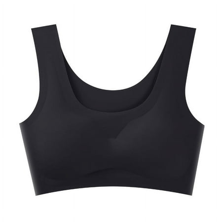Japanese Seamless Underwear Women s Ice Silk Beauty Back Wrapping Chest Sports Yoga Vest Bra black