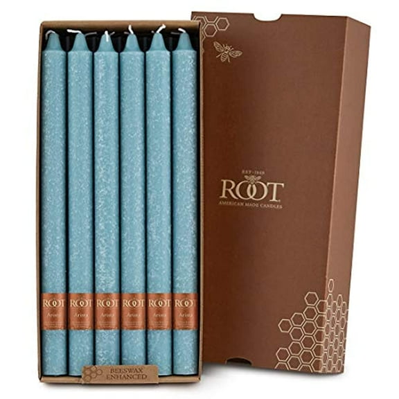 ROOT Candles Unscented Timberline™ Arista Taper Candles, 12-Inch Tall, Box of 12, Color: Sky
