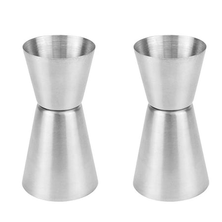 

2 Pcs 25ml 50ml Stainless Steel Measuring Cup Bar Cocktail Jigger Drink Wine Measure Tool