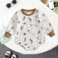 thumbnail image 2 of Staki Baby Boys' One-Piece Little Boys Onesie Bodysuit Baby Boy Long Sleeve Romper Newborn Bodysuit Infant Sibling Outfits 0-18M(Brown,3-6 Months), 2 of 6