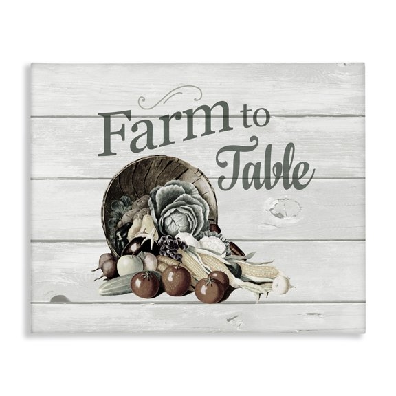 Stupell Industries French Country Farm To Table Vegetables Rustic Canvas Art, 20 x 16, by The Saturday Evening Post