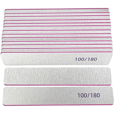 15 Pack Nail File Set,Square Nail File 100/180 Grit Double Sided Emery Board for Acrylic Nails/Natural Nails,Nail File Manicure Tools for Home or Salon Use