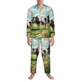 thumbnail image 3 of Fotbe Prairie Pasture Cow Pattern Long Sleeve Pajama Set for Men,Sleepwear Set,2-piece Loungewear Set,Soft PJs Comfy Nightwear with Pockets-Large, 3 of 7