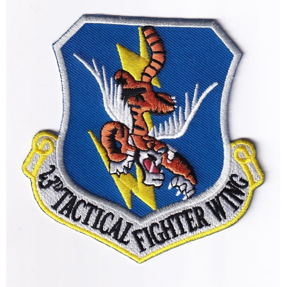 23rd TFW Flying Tigers Patch - Plastic Backing, 3.5