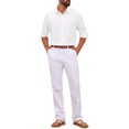thumbnail image 2 of INSPIRE CHIC Men's Dress Shirt Textured Stripes Long Sleeve Button Down Shirt L White, 2 of 5
