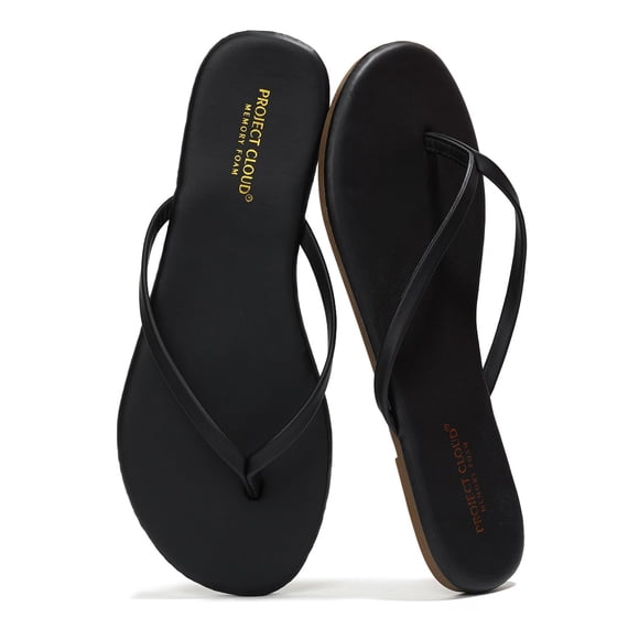 Sandalias tipo flip flop para mujer Project Cloud de cuero vegano con espuma viscoelástica