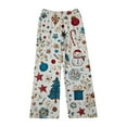 thumbnail image 4 of MLQIDK Christmas Pajama Pants Women Santa Xmas Tree Snowflake Comfy Pj Pants Funny Baggy Christmas Christmas Pajamas Christmas Drawstring Sleep Couple Pajamas, 4 of 6