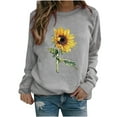 thumbnail image 2 of Aoujea Fall Pullover Tops 2023 Fashion Casual, Winter Womens Casual Tops Ladies Sunflower Print Sweatshirt Blouse Tee Sweater On Clearance, 2 of 3