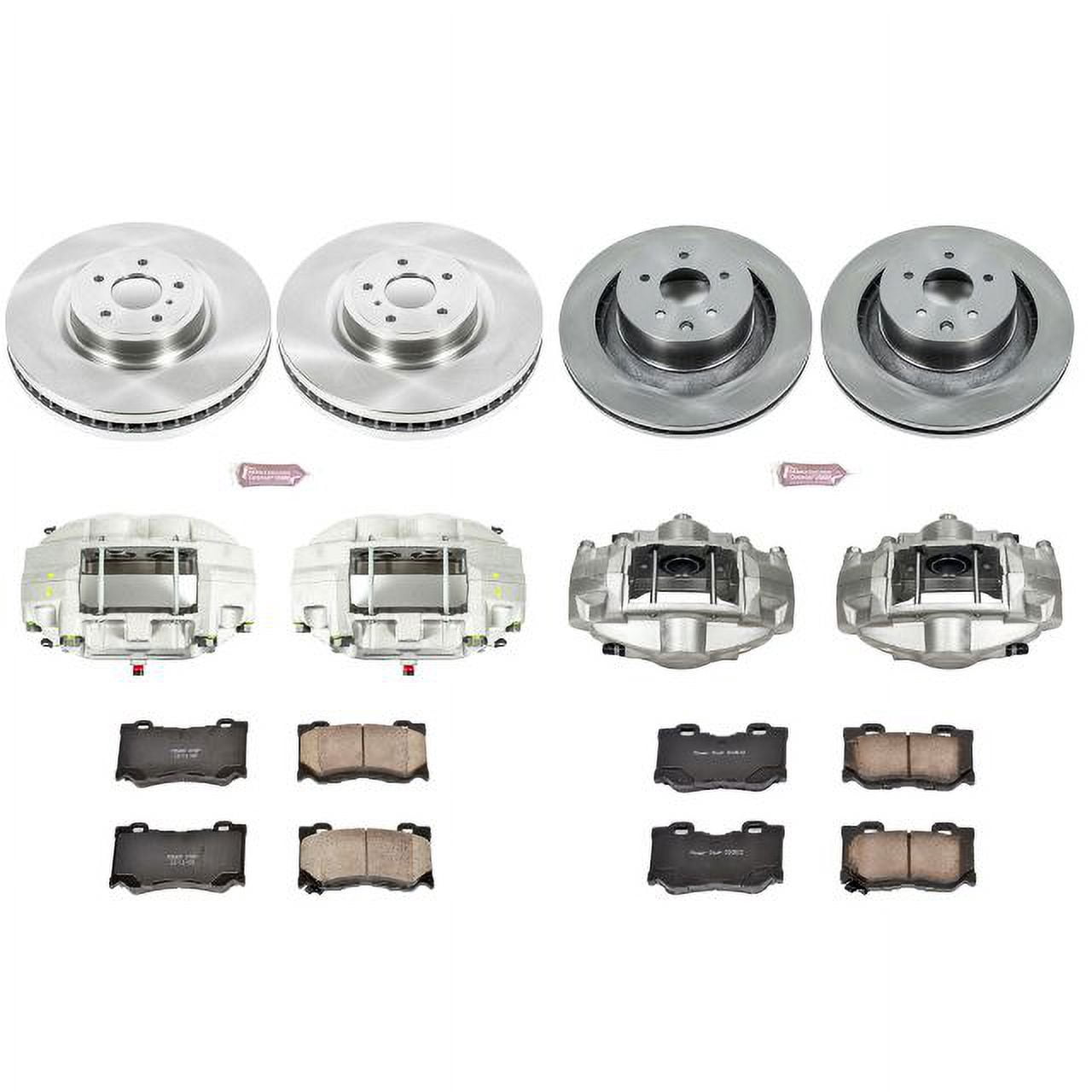 PowerStop Front and Rear Stock Replacement Brake Pad and Rotor Kit with Calipers Fits: INFINITI NISSAN Select Models KCOE4138A