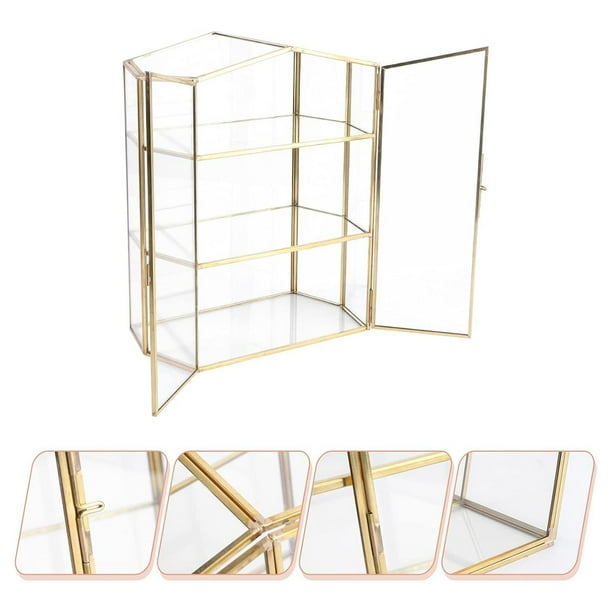 Caja de joyería,Cajas organizadoras de joyas para mujeres y niñas para viajes,Estuche de almacenamiento de joyas con diseño de tres capas transparente,Organizador de joyas compacto