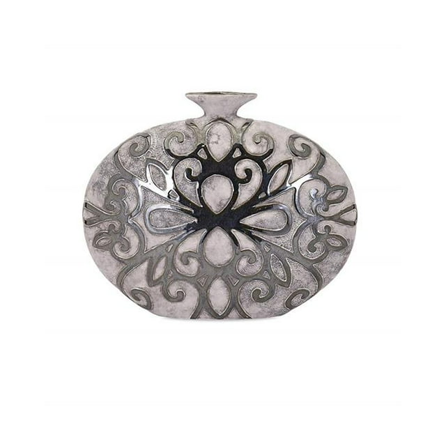 IMAX 95202RF Rowena Small Earthenware Vase - Silver