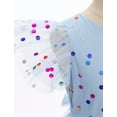 thumbnail image 5 of IBTOM CASTLE Kids Girls Princess Tulle Tutu Dress Flutter Sleeve Star Glitters Rainbow Birthday Party Pageant Summer Dresses 7-8 Years Blue Polka Dots, 5 of 8