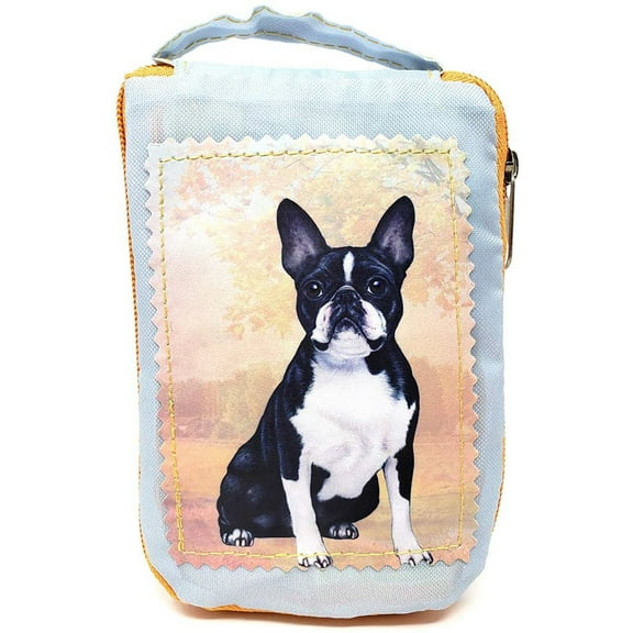 Boston Terrier Foldable Tote Bag - Waterproof - Zippered Market Tote