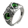 thumbnail image 1 of Anillos de Búho de Ojo de Demonio Yinane Anillo de Declaración Retro Verde, 1 of 7