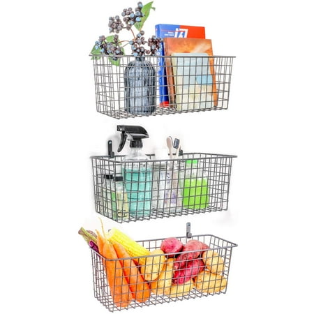 3 Set Extra Large Hanging Wall Basket For Storage Mount Sy Steel Wire Baskets Metal Hang Cabinet Bin Organizing Rustic Farmhouse Decor Kitchen Bathroom Organizer Gray Canada - Wall Mounted Storage Baskets Uk 3 Set Extra Large Hanging Wall Basket For Storage Mount Sy Steel Wire Baskets Metal Hang Cabinet Bin Organizing Rustic Farmhouse Decor Kitchen Bathroom Organizer Gray Canada - Wall Mounted Storage Baskets Uk
