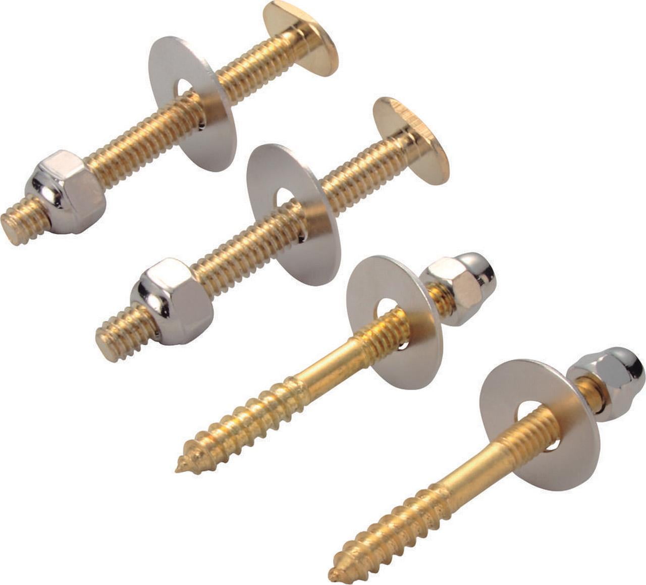 Worldwide Sourcing Toilet Bolt Screw Set, Steel, Brass Plated