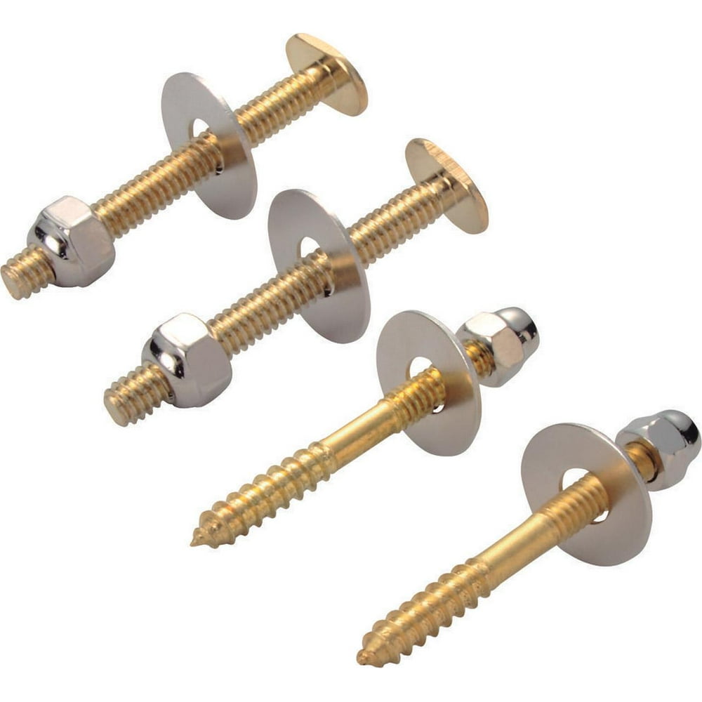 Worldwide Sourcing Toilet Bolt Screw Set, Steel, Brass Plated Walmart