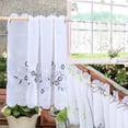 thumbnail image 3 of Eyelet Half Curtain Embroidered Window Tier Voile For Cafe Kitchen,3 Colors And 6 Sizes Available White 60x140cm, 3 of 10