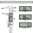 thumbnail image 3 of Proster 6" Digital Vernier Caliper with 32 Feeler Gauges- Inch/Metric/Fraction Conversion, Stainless Steel, LCD Screen - for Inner/Outer Diameter, Depth, Width Measurement (150mm), 3 of 7