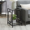 thumbnail image 4 of Convenience Concepts Town Square Black Metal End Table with Glass Shelf and Top, 4 of 6