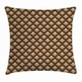 thumbnail image 1 of Art Deco Throw Pillow Cushion Cover, Renaissance Victorian Theme Antique Ornamental Motifs on Brown Background, Decorative Square Accent Pillow Case, 24 X 24 Inches, Chocolate White, by Ambesonne, 1 of 2