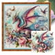 thumbnail image 1 of Hilo Algodón Ecológico Bordado Punto Cruz Pterosaurio Rosa Con 14CT 40x40cm, 1 of 9