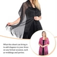 thumbnail image 2 of Sonducket Bufanda brillante de lujo, chal para sombra de protección solar, hilo fino femenino, borla de encaje hueco largo, capas de boda, Ropa, zapatos y accesorios Miscelánea Rosa roja, 2 of 6