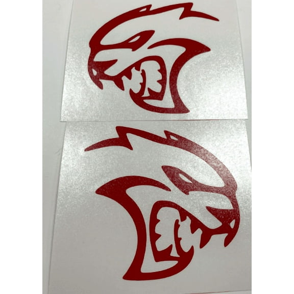 Red SRT Hellcat Fender Emblem Overlay Decal Pair For 2015-2018 Dodge Challenger