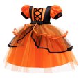 thumbnail image 6 of Mnyotv Girls Dress Bubble Sleeve Skirt Dresses with Pumpkin Buckets and Witch Hats Halloween Outfits for Girls Size 7-8Y, 6 of 7