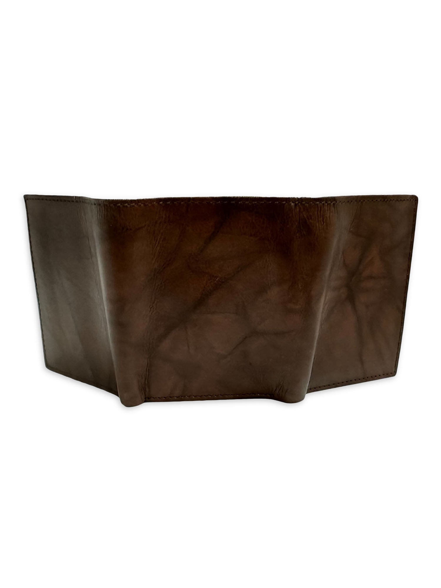 George Flip ID Crunch Trifold Leather Wallet