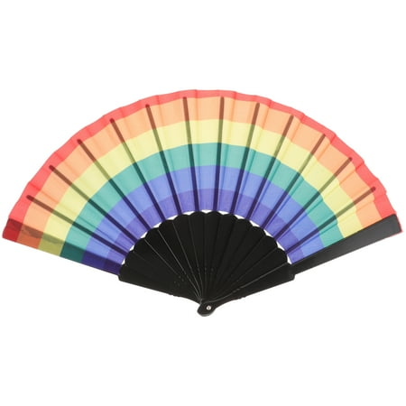 

Folding Fan Rainbow Folding Fans Colorful Hand Held Fan Rainbow Party Decoration