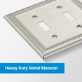 thumbnail image 4 of DEWENWILS Double Toggle Wallplates, Brushed Nickel Light Switch Covers, Heavy Duty Matel Material, 2 Pack, 4 of 6