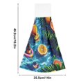 thumbnail image 2 of Dailycode Kitchen Wash Cloths with Hanging Loops Absorbent Absorbent Quick Drying Hand Towels, 2 Pack, Lemons Wine Leaves on Water, 2 of 7