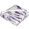 thumbnail image 2 of Bixox Fleece Blanket Lavender Flowers Pattern Super Soft Double-Sided Microfiber Flannel Blanket for Sofa, Bed, Couch, Suitable for All Seasons - 80"x60", 2 of 5