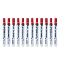 12 Pc Set Red Brockmark Classic Industrial Paint Markers Permanent Pen Metal Glass Rubber Plastic Wood for Auto Construction Arts