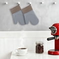 thumbnail image 3 of REGALWOVEN Soft Silicone and Cotton Oven Mitts, Heat-Resistant Cooking Gloves, Flexible Gripping for Baking, Grilling, 2 Pcs Kitchen Mitts Gray 11.2x7.7inch, 3 of 6