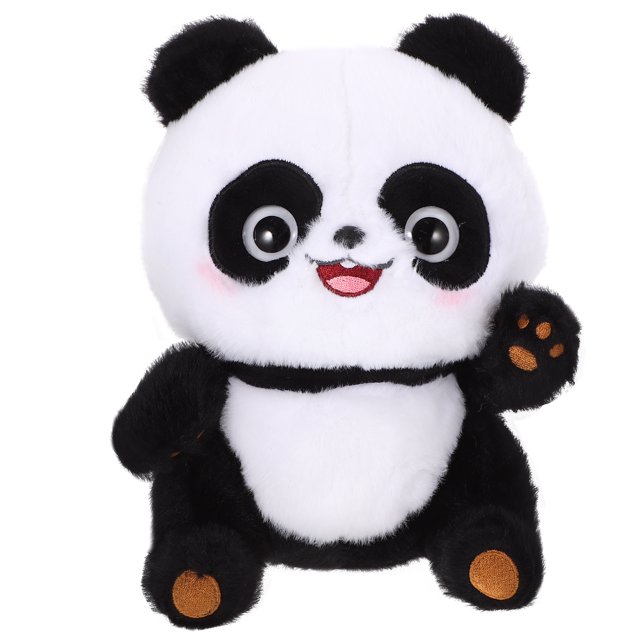 KAKOWELY Panda de peluche, muñeco de peluche esponjoso, juguete de peluche realista, panda de dibujos animados, muñeco de peluche animal, muñeco de peluche