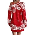 thumbnail image 5 of Gvmfive Women Party Long Sleeve Mini Dress Cold Shoulder Loose Christmas Dress, 5 of 5