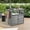 Grey, variant on Gretop Outdoor Wicker Bar Cart, Rolling Patio Serving Cart with Plastic Wood Top for Backyard Garden Poolside, Light Brown