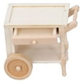 thumbnail image 2 of Mini Dining Cart Wooden Ornament Miniature Food Serving Cart for 1:12 Doll Accessories, 2 of 3