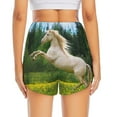 thumbnail image 2 of Lsque Horse Rearing Up In The Field Printed Women's Running Shorts with Liner Pockets,Elastic Quick Dry Workout Athletic Gym Yoga Shorts,Womens High Waist Shorts-, 2 of 9