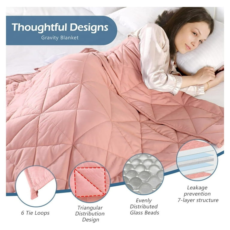 Weighted Blanket 15 lbs 47 x70 Size Adult Cooling Breathable Heavy Blankets with Glass Beads Soft Throw Blanket for All Walmart